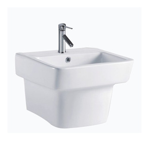 Lavabo de Cerámica de Pared Ouni, Lavabo de Pilar Sencillo con Un Solo Orificio, 520x450mm - Product Image 5