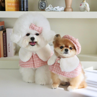 INS Style coréen nouvel an rose animal Cape chien bavoir été brise accessoire pour Bichon poméranien chat petit parfum en Polyester