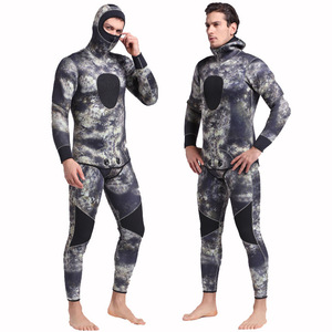 Traje de Neopreno de 5 mm para Hombre, con Capucha, Manga Larga, Camuflaje, Traje Completo Impermeable para Buceo y Pesca - Product Image 1