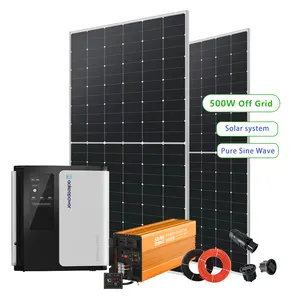 Panel surya rv 500w 600w 700w, sistem grid off dengan panel surya dan inverter untuk rumah