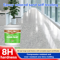 Revêtement de sol époxy auto-nivelant effet marbre DEQI ODM/OEM, peinture intérieure pour sols en béton liquide coloré au sable