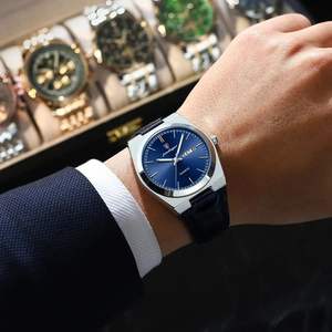 Gran Venta Reloj de Lujo de Alta Calidad para Hombre Correa de Cuero Luminoso con Fecha y Semana Resistente al Agua Reloj de Cuarzo para Hombre - Product Image 5