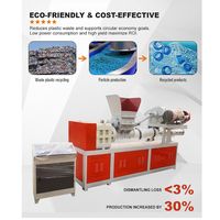 Machine de concassage de pelletisation en plastique de conception à vis unique sans eau Pp Pe Ligne de production de granulation de recyclage de film de déchets d'animal familier