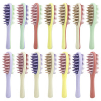Peigne applicateur de massage du cuir chevelu personnalisé double face en ABS multicolore, brosses démêlantes pour cheveux, ensemble de pinceaux de maquillage pour femmes