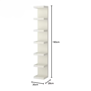 Fabricación profesional personalizado al por mayor estante de madera versátil 6 niveles estrecho blanco estantería almacenamiento abierto Mdf librería - Product Image 2