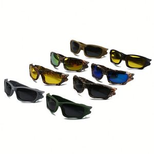 Lunettes de soleil sport polarisées avec logo personnalisé, verres miroir colorés, protection UV400, coupe-vent, pour la conduite et le cyclisme, collection 2025 - Product Image 4