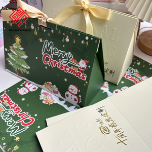 Baoren Eco-Friendly Cardboard <b>Christmas</b> <b>Gift</b> <b>Box</b> for Candy & Scarf Customized Color Rectangular Folding Design OEM/ODM Available - Product Image 4