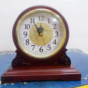 Solid Wood Tabletop <b>Clock</b> Dome Shape Decorative European Style Silent Movement Antique Style <b>Clock</b> - Product Image 1