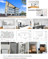 Lemari Dapur Mewah Tahan Lama Modern Kayu Coklat Built-in dengan Set Meja Dapur