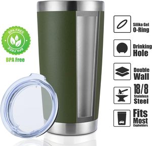 Gobelet isotherme personnalisé de 20 oz à double paroi, en acier inoxydable, avec revêtement en poudre, pour le café, les voyages - Product Image 3