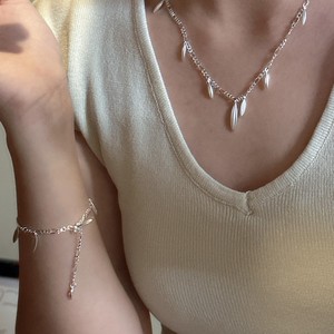 Collier trombone Collier ras du cou en argent sterling 925 avec breloque larme pour femme - Product Image 3