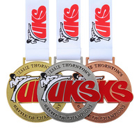 Médailles de Taekwondo pour Compétitions d'Arts Martiaux, en Alliage de Zinc Métallique, Médailles Creuses Émaillées, Logo Métallique Sportif pour Événements d'Arts Martiaux