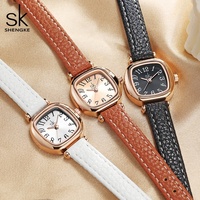 Reloj de pulsera de cuarzo de alta precisión para mujer, de lujo, pequeño, cuadrado, vintage, elegante, con correa de cuero, con logotipo personalizado.