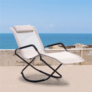 <strong>White</strong> Comfortable Lounge <strong>Chairs</strong> Lazy Lounge <strong>Chair</strong> Patio Garden Leisure Steel <strong>Rocking</strong> <strong>Chair</strong> - Product Image 1
