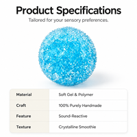 Balle anti-stress texturée et moelleuse pour adultes, jouet sensoriel en gel à mémoire de forme, jouet de fidget pour exercices des mains, balle à presser effet glace