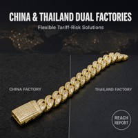 Chaîne cubaine en zircon cubique glacé, longueur personnalisée, bijoux hip-hop en moissanite pour marque privée en gros