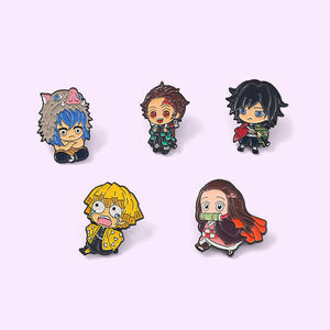 5 Stili di Spille in Metallo Smaltato Chibi di Demon Slayer, Distintivi Personalizzati di Personaggi Anime e Film, Badge da Collezione - Product Image 3