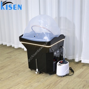 Kisen Mobilier de salon haut de gamme : Bac de lavage portable pour shampoing et spa capillaire avec réservoir d'eau de 60 litres et dôme de fumigation - Product Image 2