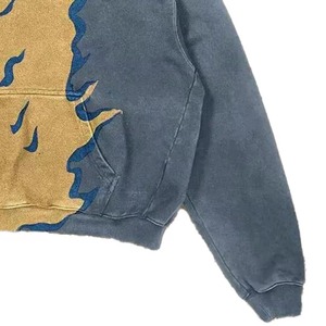 Felpa con Cappuccio Oversize Traspirante Personalizzata con Stampa <span class=keywords><strong>Hell</strong></span> Fire, Grafica Fiamma, Stile Gotico Streetwear, 100% Cotone - Product Image 5