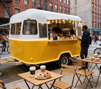 Nouveau chariot de restauration rapide en acier inoxydable 2025, kiosque alimentaire mobile pour balcon, remorque de traiteur entièrement équipée pour restaurant de crème glacée