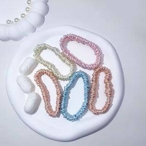 Chouchous pour cheveux en soie de mûrier 100% pour femmes et filles, sans étranglement, largeur 1 cm - Product Image 1
