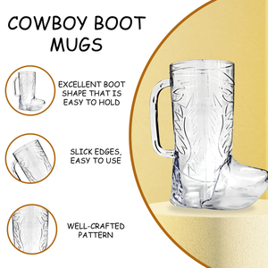 Venta al por Mayor de Tazas de Cerveza de Plástico PS Transparente de 17 oz con Forma de Bota de Vaquero, con Asa, para Fiestas, Tazas Creativas con Forma de Bota - Product Image 4