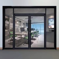 Nouvelle conception moderne de porte d'entrée KFC avec cadre en aluminium, ouverture à battant, en fibre de verre, verre, acier inoxydable, application pour la maison et la salle de bain