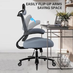 Heavy Duty 500lbs <b>Big</b> and Tall Mesh Office Chair, Ergonomic High Back with Headrest, Flip-up Armrests, Wide <b>Cushion</b>&Quiet Wheels - Product Image 3