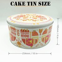Boîte à gâteau en fer blanc réutilisable de 10 pouces, sans danger pour les aliments, avec couvercle, grand récipient en métal pour gâteaux, sandwichs, collations et bonbons
