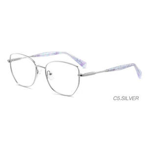 クラシックプレミアム光学メタル眼鏡フレーム、ファッショナブルな女性用メガネ、様々な色、スクエア型、卸売、ハオヤモデル - Product Image 6