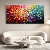 Peinture à l'huile florale, tenue d'artiste bohème, paysage botanique de fleurs épanouies, décoration murale pour salon