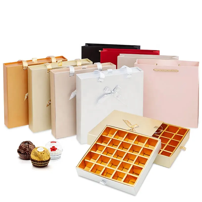 Papier Geschenkdozen Lege Karton Zelfgemaakte Chocolade Bruine Doos Verpakking
