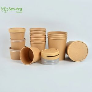 SenAng05 Nuevo Producto: Tazón de Sopa Biodegradable Desechable Personalizado, Recipiente para Fideos, Tazón de Papel de 16 oz - Product Image 2