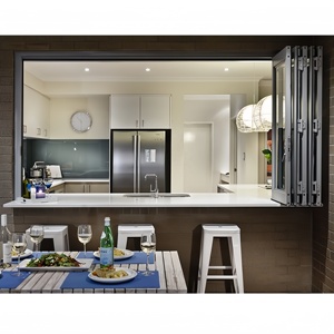 Tùy chỉnh hồ sơ nhôm bão tác động <span class=keywords><strong>accordion</strong></span> cửa ra vào và cửa sổ đôi Tempered Glass Bifold gấp cửa sổ để bán - Product Image 4