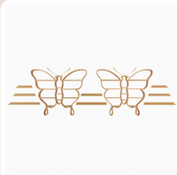 Meuble de salon en fer forgé en forme de papillon, étagère murale pour manucure, support mural en or nano, présentoir pour vernis à ongles