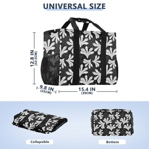 Bolsa de Playa Personalizada con Diseño de Flores Hawaianas Aloha, Bolsa de Almacenamiento Grande, Cesto para Ropa Sucia, Bolsa Protectora con Asas Negras - Product Image 2