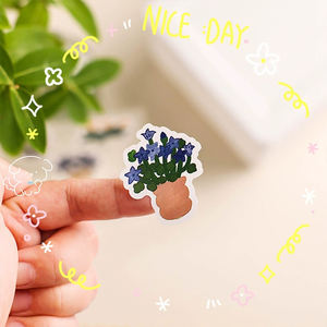 Pegatinas Adhesivas Personalizables con Diseño de Planta de Dibujos Animados en Verde Bosque, Estampado en Lámina, para Manualidades Infantiles, Sellado de Embalaje, Papel Ecológico - Product Image 4