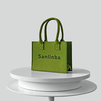 Sac cadeau en feutre personnalisé avec logo, sac fourre-tout réutilisable en feutre polyester, multicolore, pour mariage, fête, entreprise, emballage cadeau promotionnel
