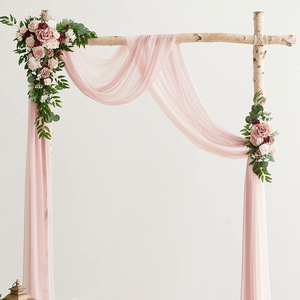 Arc <span class=keywords><strong>en</strong></span> <span class=keywords><strong>bois</strong></span> gros mariage plafond rideaux poussiéreux rose bordeaux rideaux arc fleur rideaux <span class=keywords><strong>en</strong></span> mousseline de soie <span class=keywords><strong>pour</strong></span> toile de fond de mariage - Product Image 6