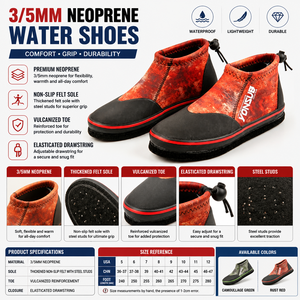 Zapatos de Vadeo YONSUB de Neopreno de 3mm con Suela de Fieltro y Clavos de Acero, Botas Antideslizantes para Pesca en Roca, <span class=keywords><strong>Senderismo</strong></span> en Ríos y Arrecifes para Hombres y Mujeres - Product Image 5