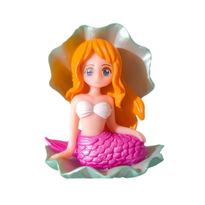 水族館の人魚漫画風PVC工芸品、家の装飾、水槽アクセサリー、人工樹脂製人魚フィギュア（水槽用） - Product Image 4