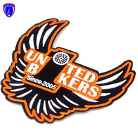 Badge brodé de motards, produit personnalisé avec design d'aile pour vêtements