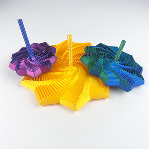 Jouets anti-stress imprimés en 3D : Tour de radis 3D, Jouet anti-stress en spirale pour le bout des doigts, Jouet sensoriel étoile à pression - Product Image 3