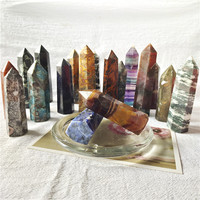 Pierres de guérison en cristaux naturels de haute qualité, 1 pièce, tour d'améthyste, baguette de Quartz Rose, Point pour décorations de noël