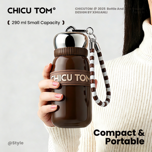 Mini Ceramic Insulated Cup with Carry Strap Cute Portable Coffee <b>Mug</b> for Women - Product Image 3