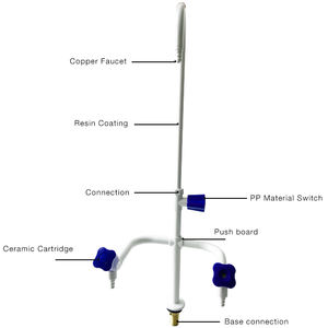 Laboratorio de China y uso médico Manguera de drenaje de doble cabezal Montaje en cubierta grifo trigeminy botella de lavado de ojos Boquilla DE MESA triplete - Product Image 2