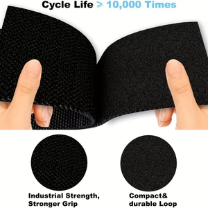 Хит продаж, черный портативный нейлоновый ремешок для переноски, многоразовая двухсторонняя система хранения с липучкой и петлей - Product Image 5