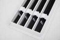 Grille de ventilation décorative moderne en alliage d'aluminium blanc, diffuseur linéaire à fentes, élément de chauffage, grille d'aération standard flexible pour extérieur
