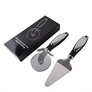 Ensemble de coupe-pizza et spatule jetables en acier inoxydable de haute qualité avec manche en plastique, compatibles lave-vaisselle - Product Image 3