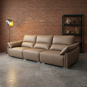 Sofá <span class=keywords><strong>de</strong></span> Cuero Moderno <span class=keywords><strong>de</strong></span> 3 Plazas, Tapizado Suave <span class=keywords><strong>con</strong></span> Cojines Cómodos, Sofá <span class=keywords><strong>de</strong></span> Cuero PU para Dormitorios y Sala <span class=keywords><strong>de</strong></span> Estar - Product Image 2